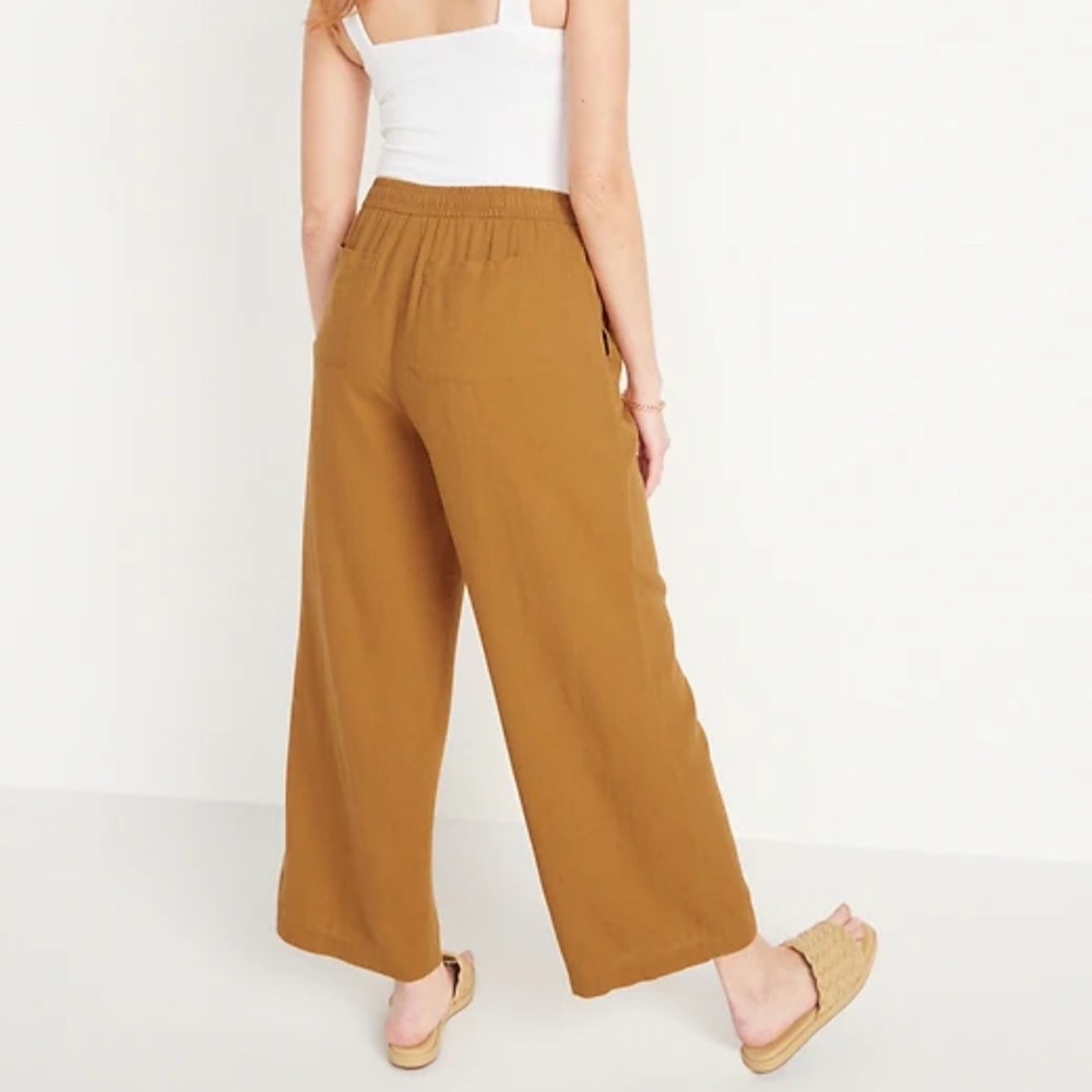 Old Navy Linen Wide Leg High Waisted Pants S